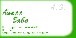 anett sabo business card